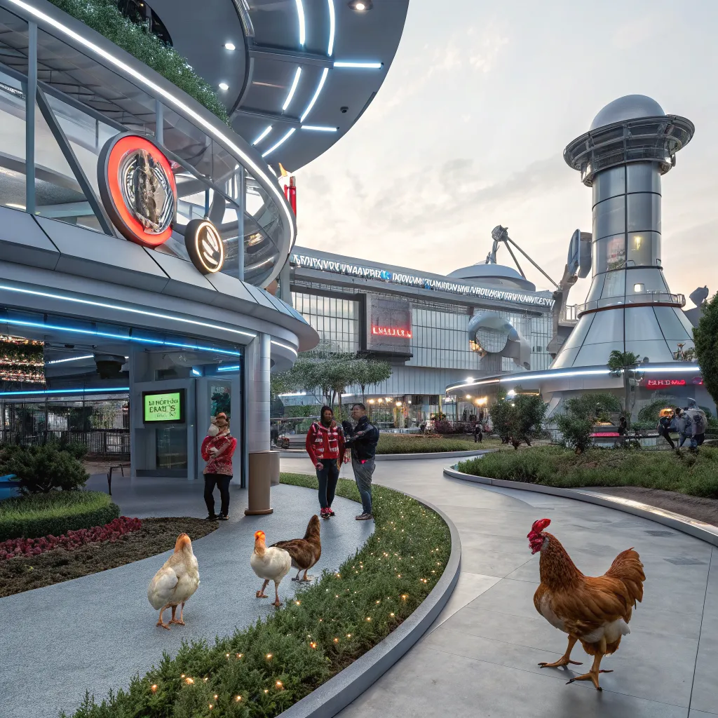 Futuristic Chicken Theme Park